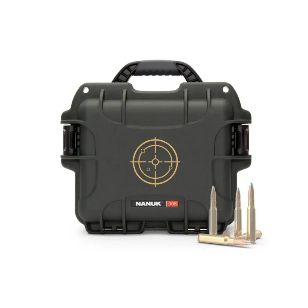 Nanuk 908 Case 908 empty - w/tan target Logo - Olive